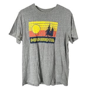 State Of Mine Gray Minnesota Graphic T-shirt Size Large